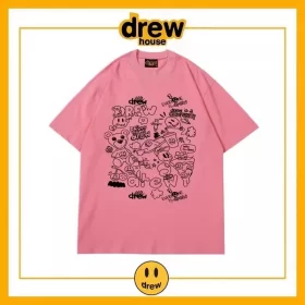 Drew Summer Print Short Sleeve T Shirt Unisex Cotton Loose Style 2