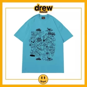 Drew Summer Print Short Sleeve T-Shirt Unisex Cotton Loose Style 7