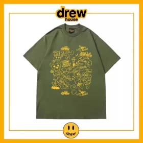 Drew Summer Print Short Sleeve T Shirt Unisex Cotton Loose Style 9