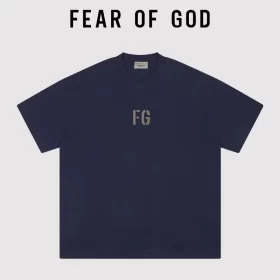 FG Flocked Letter T Shirt Unisex Loose Essentials Cotton Short Sleeve Streetwear Style 2