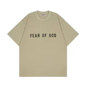 FOG Co branded 3D Letter Streetwear Loose T Shirt Couple Heavyweight Short Sleeve Style 2