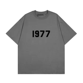 FOG Essentials 1977 Flocked Short Sleeve T-Shirt American Loose Unisex Style 1