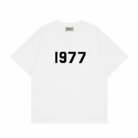 FOG Essentials 1977 Flocked Short Sleeve T Shirt American Loose Unisex Style 2
