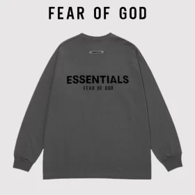 FOG Essentials Back Letter Long Sleeve T Shirt Streetwear Couple Round Neck Unisex Style 1