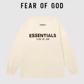 FOG Essentials Back Letter Long Sleeve T Shirt Streetwear Couple Round Neck Unisex Style 2