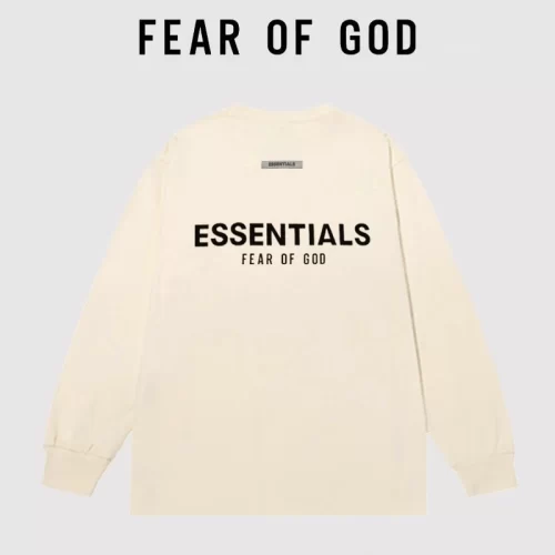 FOG Essentials Back Letter Long Sleeve T-Shirt Streetwear Couple Round Neck Unisex Style 2