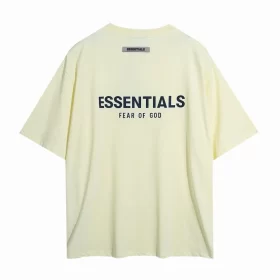 FOG Essentials Back Print Letter Unisex Streetwear Loose Couple Short Sleeve T Shirt Style 3