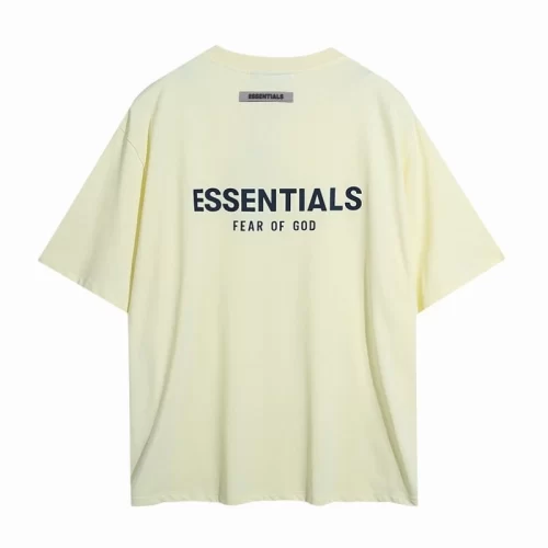 FOG Essentials Back Print Letter Unisex Streetwear Loose Couple Short Sleeve T Shirt Style 3