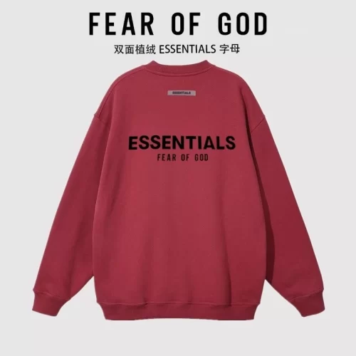 FOG Essentials Double Sided Flocked Letter Sweatshirt Unisex Streetwear Style 3