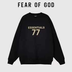FOG Essentials Flocked 77 Letter Sweatshirt Loose Couple Streetwear Unisex