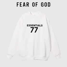 FOG Essentials Flocked 77 Letter Sweatshirt Loose Couple Streetwear Unisex Style 1