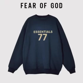 FOG Essentials Flocked 77 Letter Sweatshirt Loose Couple Streetwear Unisex Style 6