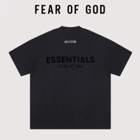 FOG Essentials Flocked Letter Round Neck Streetwear T-Shirt Unisex