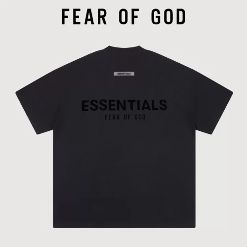 FOG Essentials Flocked Letter Round Neck Streetwear T-Shirt Unisex