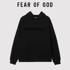 FOG Essentials Letter Hoodie Streetwear Loose Plush Jacket Unisex