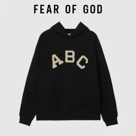 FOG Flocked ABC Hooded Sweatshirt Unisex Autumn 7 Logo Streetwear