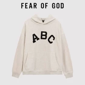 FOG Flocked ABC Hooded Sweatshirt Unisex Autumn 7 Logo Streetwear Style 2