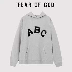 FOG Flocked ABC Hooded Sweatshirt Unisex Autumn 7 Logo Streetwear Style 3