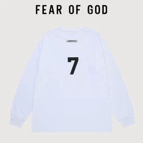 FOG Flocked Number 7 Long Sleeve Streetwear Cotton T-Shirt Unisex Loose Autumn Style 3