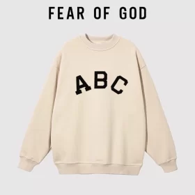 FOG Seventh Season ABC Flocked Letter Sweatshirt Loose Couple Streetwear Style 4