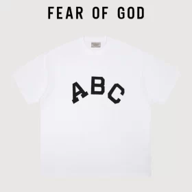 FOG Seventh Season Mainline ABC Flocked Short Sleeve Streetwear T-Shirt Couple Style 1