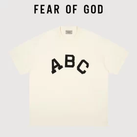 FOG Seventh Season Mainline ABC Flocked Short Sleeve Streetwear T Shirt Couple Style 3