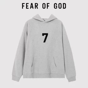 FOG Seventh Season Mainline Number 7 Flocked Hooded Sweatshirt Unisex Streetwear Style 2
