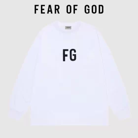 FOG Street FG Letter Long Sleeve Crew Neck T Shirt Cotton Unisex Loose Autumn Style 3