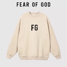 FOG Streetwear FG American Crew Neck Letter Sweatshirt Unisex Loose Autumn Style 4