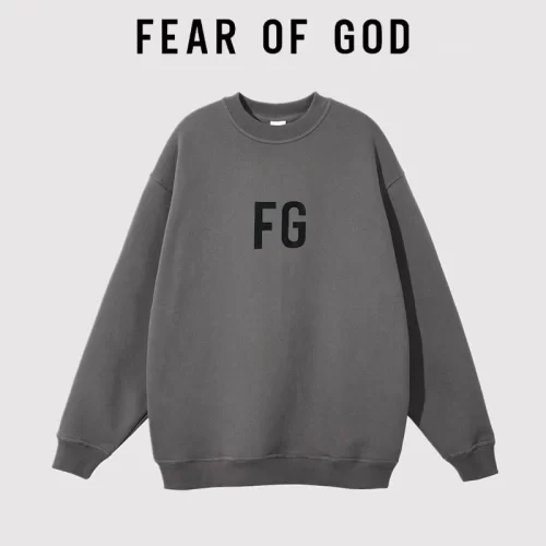 FOG Streetwear FG American Crew Neck Letter Sweatshirt Unisex Loose Autumn Style 5