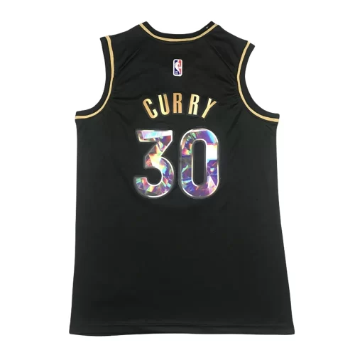 Golden State Warriors 30 Diamond Edition Black Gold Jersey Cheap