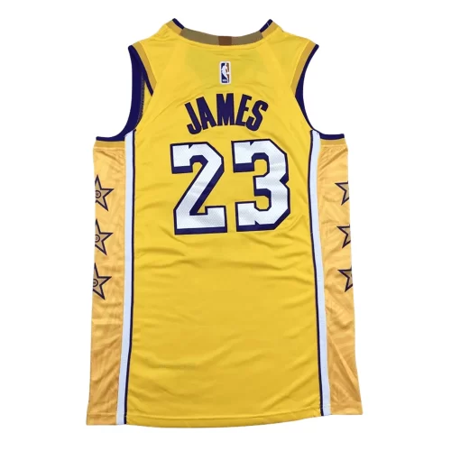 Los Angeles Lakers23 Yellow City Edition Jersey Cheap 1