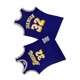 Los Angeles Lakers32 Purple 84 85 Mitchell Retro Kits Magician Johnson Jersey Cheap 2