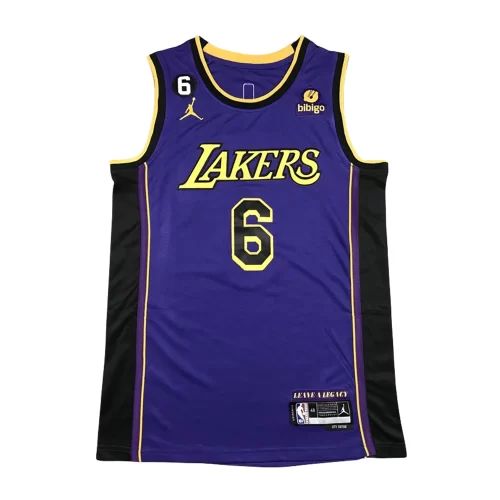 Los Angeles Lakers6 Announcement Purple Jersey Cheap