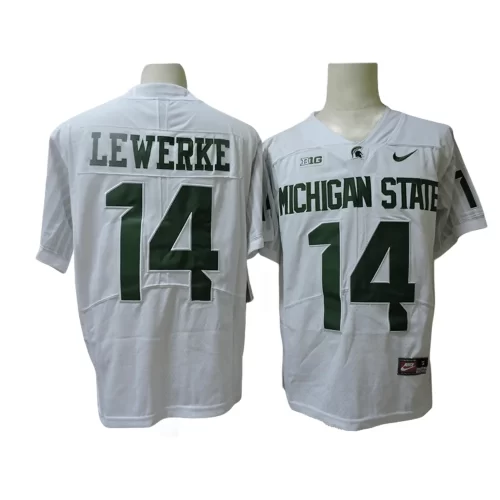 Michigan State University Spartans 14 White Jersey Cheap