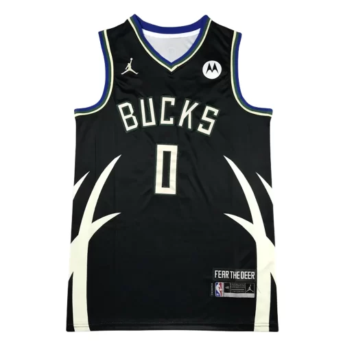 Milwaukee Bucks 0 Black Announcement Edition Jersey Cheap