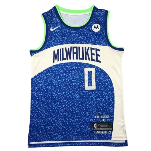 Milwaukee Bucks 0 Blue City Edition 1 Jersey Cheap