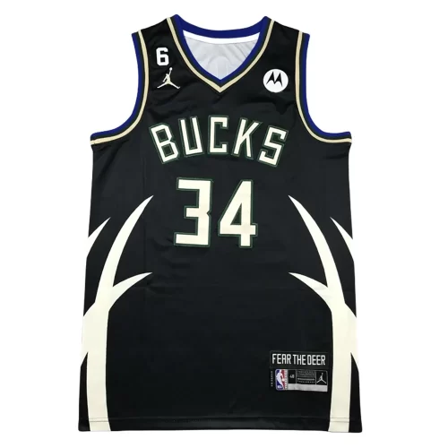 Milwaukee Bucks 34 Black Announcement Edition Jersey Cheap