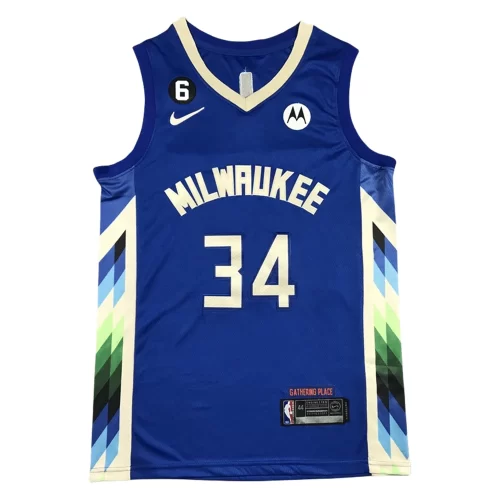 Milwaukee Bucks 34 Blue City Edition 1711441164000 Jersey Cheap