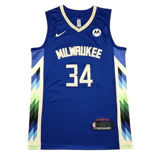 Milwaukee Bucks 34 Blue City Edition Jersey Cheap