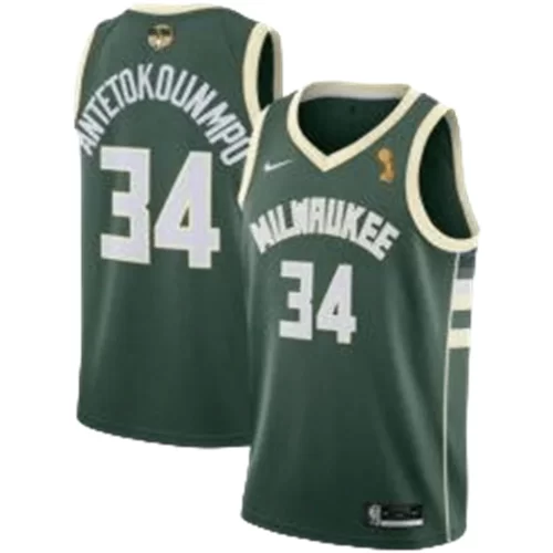 Milwaukee Bucks 34 Green Championship Edition Jersey Cheap