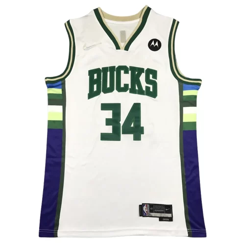 Milwaukee Bucks 34 White City Edition Jersey Cheap