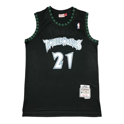 Minnesota Timberwolves21 Black Vintage Label Jersey Cheap 2