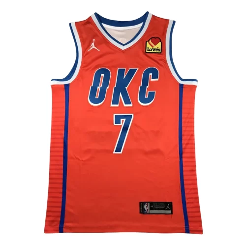 Oklahoma City Thunder7 Orange Announcement Edition Jersey Cheap
