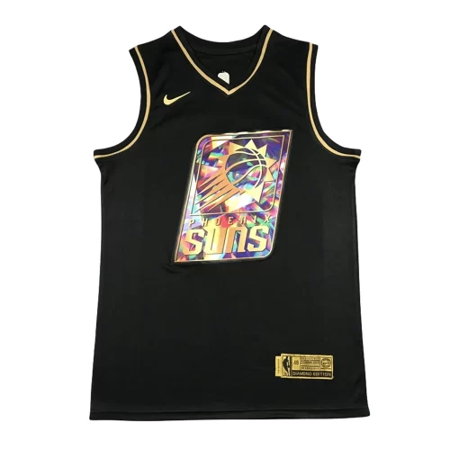 Phoenix Suns1 Diamond Edition Black Gold Jersey Cheap
