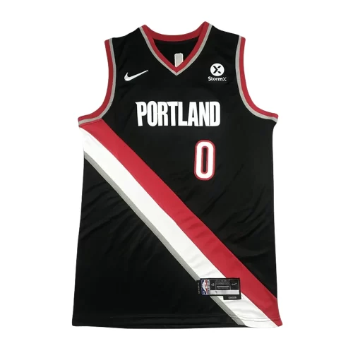 Portland Trail Blazers 0 Black New Nike Logo Jersey Cheap