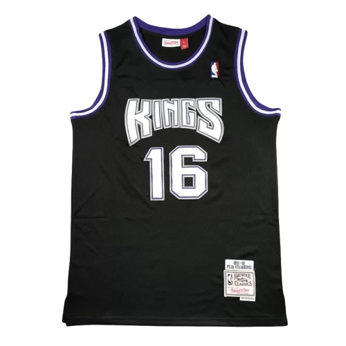 Sacramento Kings16 Vintage Black Jersey Cheap
