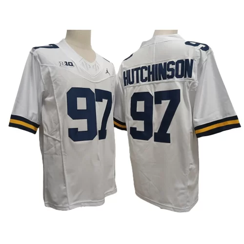 University of Michigan Wolverines 97 Aidan Hutchinson White Third Generation Jersey Cheap