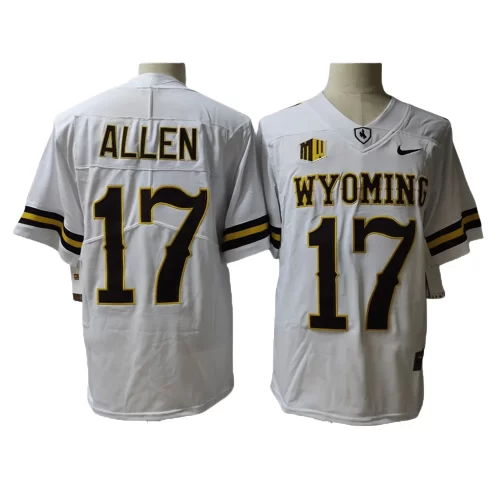 University of Wyoming Cowboys 17 White Jersey Cheap