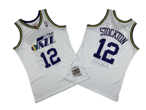 Utah Jazz 12 White 91 92 Season Retro Jersey Cheap John Stockton
